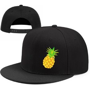 Pineapple Hat Flat Bill Baseball Hats for Men Fashion Black Baseball Cap for Women Adjustable Flat Brim Trucker Hat in Kuwait