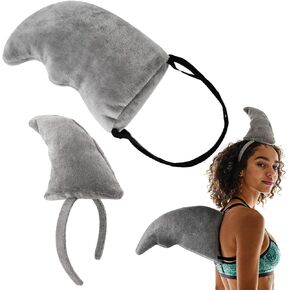 Shark Fin Headband Set with Shoulder Strap, Gray Ocean Theme Party Accessories, Adult Event Wear for Halloween and Sea-Themed Parties in Kuwait