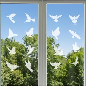 16Pcs Anti Collision Window Decals for Bird Strikes, UV Reflective Bird Stickers to Prevent Window Collisions, Reusable Static Cling for Glass Doors & Windows (Clear) in Saudi Arabia
