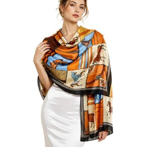 Large Silk Shawl Scarf for Women-Lightweight Satin Long Wrap Silky Fashion Neck Scarf Hijab Headscarf Sun Cover Shawl in Saudi Arabia