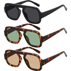Square Aviator Sunglasses Womens - Trendy Sun Glasses for Women Men UV Protection Lightweight Comfortable Shades in Saudi Arabia