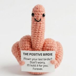 Middle Finger Crochet Doll, Funny Flip the Bird Emotional Support Gift for Adults, Sarcastic Gag Gift for Coworkers Friends, Office Desk Decor in Saudi Arabia