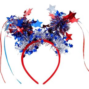 4th of July Patriotic Headband for Women Girls, Red White Blue Hair Accessories for Independence Day Celebrations in Saudi Arabia