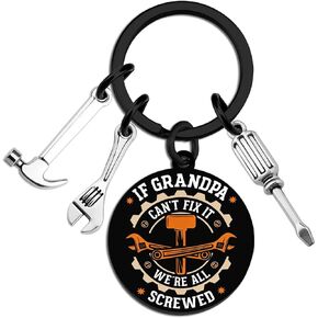 Funny Fathers Day Birthday Gifts for Grandpa Mechanic Handyman Keychain Cool Grandfather Father’s Day Birthday Gift Ideas Key Chain If Grandpa Can't Fix It We're All Screwed Keychain Accesories in Saudi Arabia