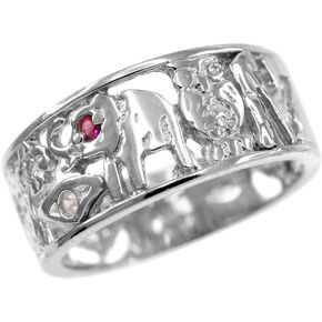 Good Luck Charms 925 Sterling Silver Open Design CZ-Studded Ring in Saudi Arabia