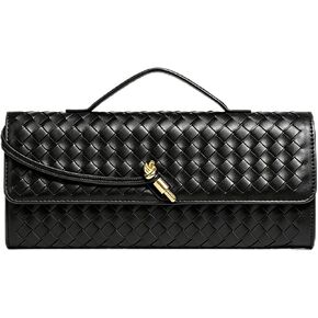 Woven Clutch Purse for Women, Evening Handbags Crossbody Bag Purse Formal Evening Bag Clutch Bag Black Purse in Saudi Arabia