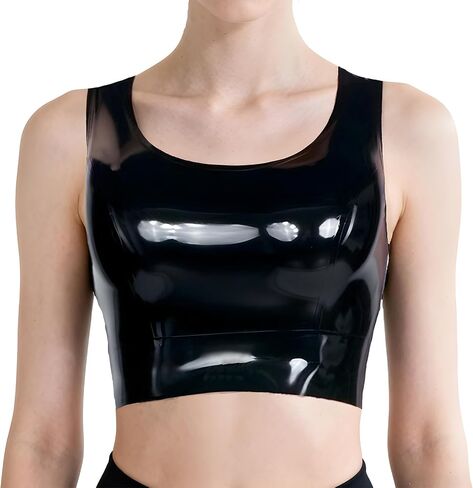 Latex Vest Top Handmade,Women's Latex Rubber Cropped Vest Camisole Cosplay Themed Club Top in Saudi Arabia