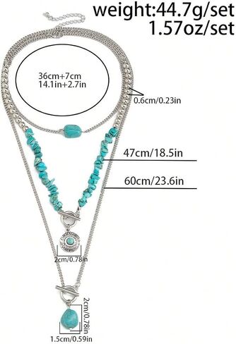Western Turquoise Necklace Cowgirl Outfits Jewelry Boho Country Concert Necklaces Boho Jewelry for Women christmas gifts friendship gifts for women in Kuwait