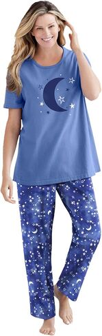 Dreams & Co. Plus Size Graphic Tee PJ Set in Saudi Arabia