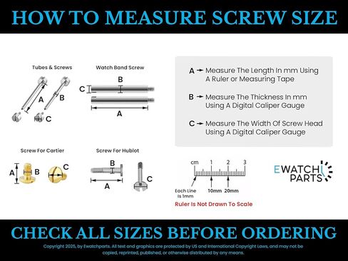 Ewatchparts Bar, Screw, Connector Compatible With 45mm Panerai Pam 183 Radiomir Black Seal Steel in Kuwait