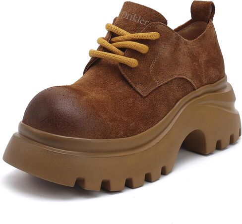 Women's Oxford Shoes Lace-Up Leather Platform Oxfords Comfortable Slip-Resistant Dressy Dress Walking Shoes in Saudi Arabia
