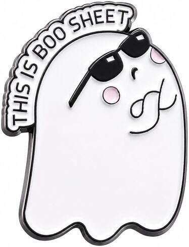 Funny Ghost Pin - Enamel Sarcastic Pun Pins Brooch with "This is Boo Sheet" for Backpacks, Jackets, Hats. Halloween Vibes Brooches Gifts for Pun Lovers, Teens and Adults. in Saudi Arabia