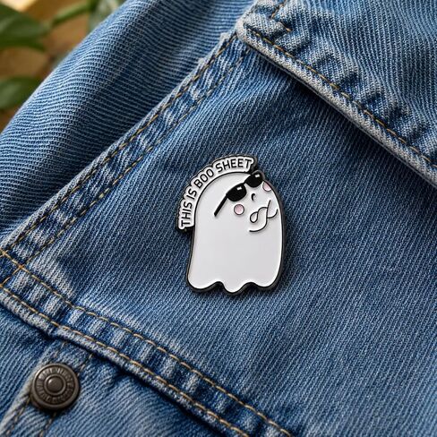 Funny Ghost Pin - Enamel Sarcastic Pun Pins Brooch with "This is Boo Sheet" for Backpacks, Jackets, Hats. Halloween Vibes Brooches Gifts for Pun Lovers, Teens and Adults. in Saudi Arabia