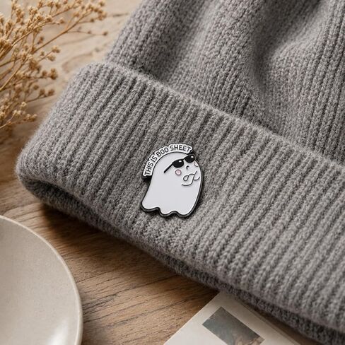 Funny Ghost Pin - Enamel Sarcastic Pun Pins Brooch with "This is Boo Sheet" for Backpacks, Jackets, Hats. Halloween Vibes Brooches Gifts for Pun Lovers, Teens and Adults. in Saudi Arabia