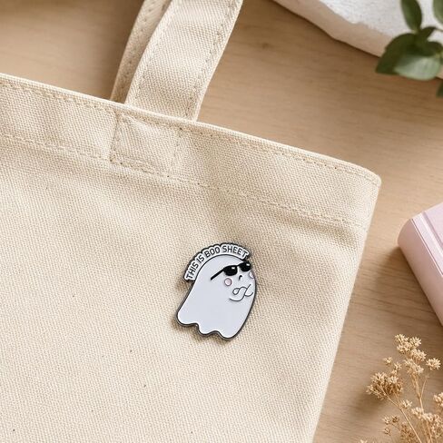 Funny Ghost Pin - Enamel Sarcastic Pun Pins Brooch with "This is Boo Sheet" for Backpacks, Jackets, Hats. Halloween Vibes Brooches Gifts for Pun Lovers, Teens and Adults. in Saudi Arabia