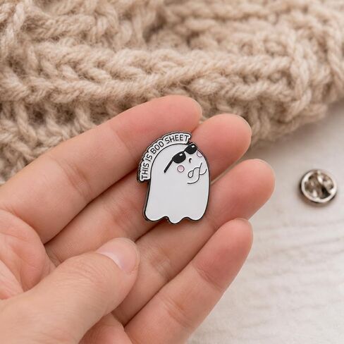 Funny Ghost Pin - Enamel Sarcastic Pun Pins Brooch with "This is Boo Sheet" for Backpacks, Jackets, Hats. Halloween Vibes Brooches Gifts for Pun Lovers, Teens and Adults. in Saudi Arabia
