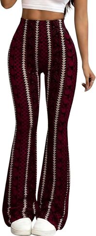 Women’s Flare Leggings High Waisted Bootcut Yoga Pants Tummy Control Seamless Flared Bell Bottom Workout Gym Pants in Saudi Arabia