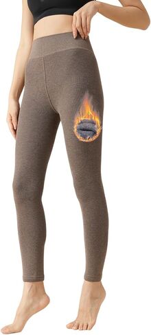High Waist Fleece Lined Yoga Leggings, Thermal Winter Workout Pants for Women, Cotton Tights in Saudi Arabia