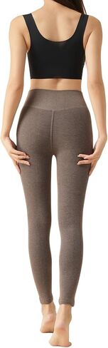 High Waist Fleece Lined Yoga Leggings, Thermal Winter Workout Pants for Women, Cotton Tights in Saudi Arabia