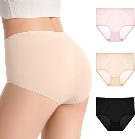 Silk Underwear for Women, High Waisted Briefs Underwear Full Coverage 100% Mulburry Silk Knit Women's Panties in Saudi Arabia