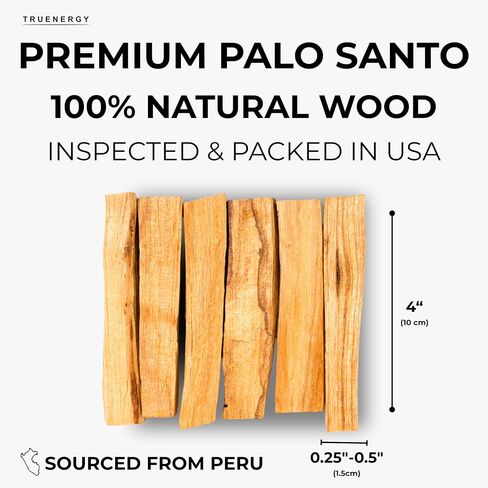 TruEnergy Palo Santo Sticks from Peru – 6 Premium Smudge Sticks (Approx. 60g) | Slow Burn Sustainably Harvested Holy Wood for Cleansing, Meditation, Reiki, Yoga & Home Fragrance - 6 Pack in Saudi Arabia