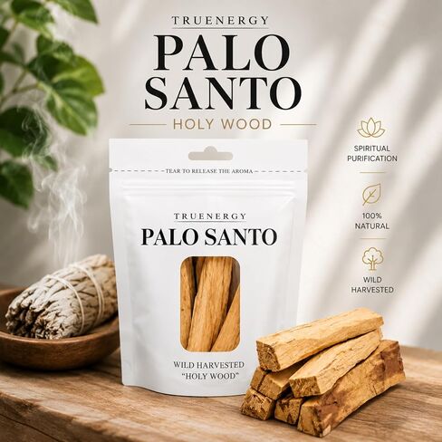 TruEnergy Palo Santo Sticks from Peru – 6 Premium Smudge Sticks (Approx. 60g) | Slow Burn Sustainably Harvested Holy Wood for Cleansing, Meditation, Reiki, Yoga & Home Fragrance - 6 Pack in Saudi Arabia