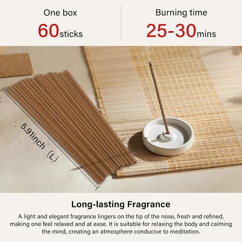 Incense Sticks 60 Pack, Natural Fragrance, Ideal Choice for Yoga, Meditation and Relaxation, Air Purifying Aromatherapy and Long-Lasting Burn in Saudi Arabia