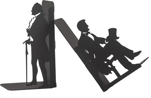 George Washington and Abraham Lincoln Bookends, American Icons Themed Book Stand, Decorative Greatest President Bookend, Presidential Silhouette Book Ends, Historical American Leaders Metal Bookend in Saudi Arabia