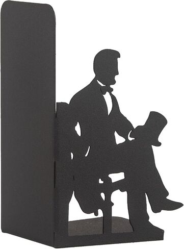 George Washington and Abraham Lincoln Bookends, American Icons Themed Book Stand, Decorative Greatest President Bookend, Presidential Silhouette Book Ends, Historical American Leaders Metal Bookend in Saudi Arabia