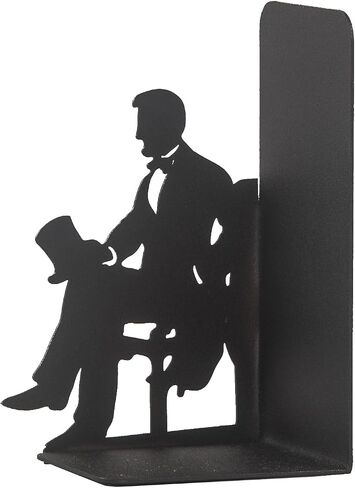George Washington and Abraham Lincoln Bookends, American Icons Themed Book Stand, Decorative Greatest President Bookend, Presidential Silhouette Book Ends, Historical American Leaders Metal Bookend in Saudi Arabia