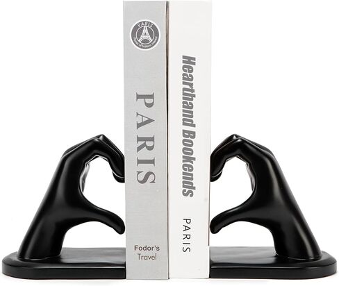 Steviieden Decorative Bookends, Solid Hearthands Sculpture Book Stopper Decor Book Holder for Shelf Home Office Bedroom Living Room (Gold) in Saudi Arabia