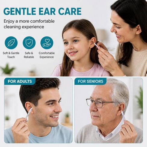 Sticky Ear Cleaning Stick, Reusable Ear Wax Removal Tools with Soft Silicone Head, Gentle Adhesive Ear Pick Kit for Family Personal Care Hygiene, Travel Friendly (4 Boxes/96 Pcs) in Saudi Arabia