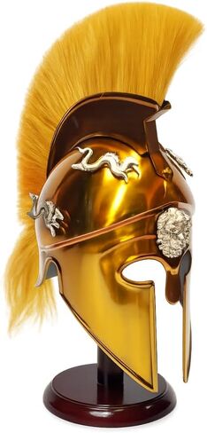 Wearable Golden Greek Corinthian Armor Helmet Rustic Vintage Home Decor Gifts in Kuwait