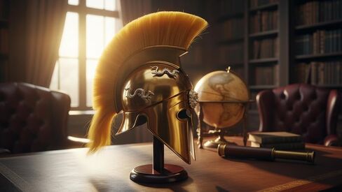 Wearable Golden Greek Corinthian Armor Helmet Rustic Vintage Home Decor Gifts in Kuwait