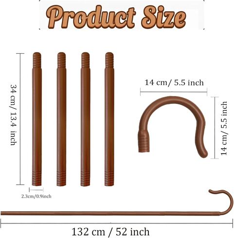 52" Easter Jesus Staff Shepherd Staff Prop Shepherds Hook Costume Wizard Stick for Cosplay Halloween Staffs in Saudi Arabia
