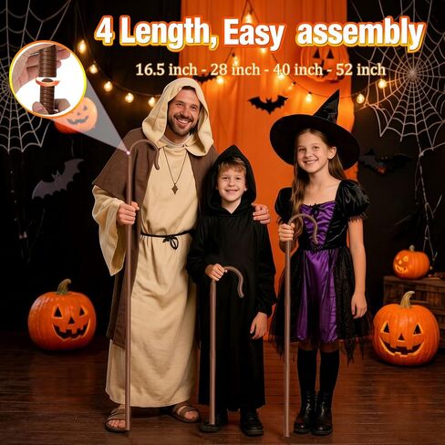 52" Easter Jesus Staff Shepherd Staff Prop Shepherds Hook Costume Wizard Stick for Cosplay Halloween Staffs in Saudi Arabia