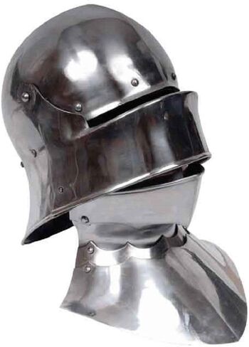 Medieval Gothic Sallet Helmet with Bevor Neck Armor in Saudi Arabia