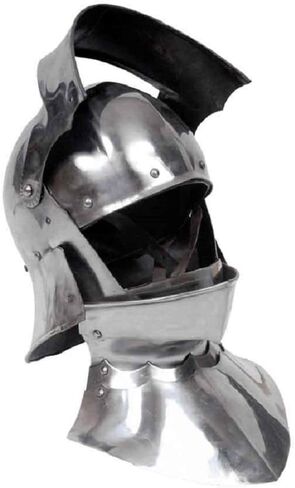 Medieval Gothic Sallet Helmet with Bevor Neck Armor in Saudi Arabia