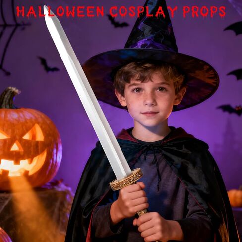 25 Inch Foam Short Sword for Kids, Medieval Viking Knight LARP Prop, Halloween Cosplay Fake Sword Toy Accessory for Costume Play (Gold) in Saudi Arabia