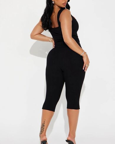 2 Piece Sets for Women Sexy Ribbed Crop Tops High Waist Bodycon Capri Pants Womens Summer Outfits Clubwear in Kuwait