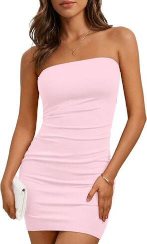 العصرية الملكة المرأة حمالة Bodycon فستان صيفي قصير مثير Ruched متماسكة نادي الحفلات فستان الشمس أنبوب قصير ملابس الشاطئ 2026 in Kuwait