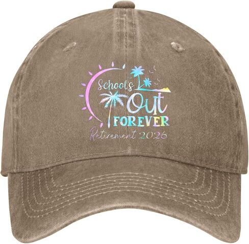 Schools Out Forever Retirement 2026 Retired Hat for Grandpa Funny Washed in Saudi Arabia