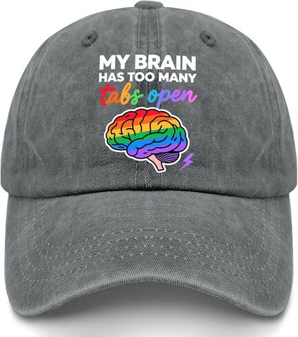 My Brains Has Too Many Tabs-Open Hat for Womens Soft Washed Distressed Baseball in Saudi Arabia