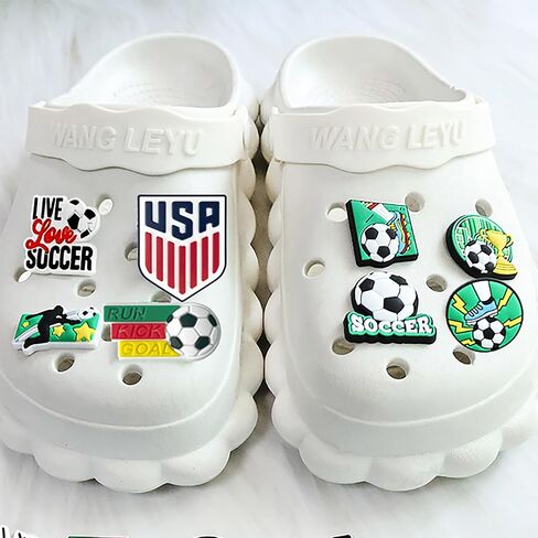 16pcs World Cup Decorations Shoe Charms,2026 Sports Soccer Merchandise Shoe Decor Gifts for Birthday Party Favors in Saudi Arabia