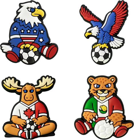16pcs World Cup Decorations Shoe Charms,2026 Sports Soccer Merchandise Shoe Decor Gifts for Birthday Party Favors in Saudi Arabia