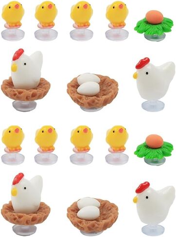 16Pcs/2Set Cute Chickens Shoe Charms For Clog Sandals DIY Shoes Decorative Accessories 3D Animal Shoes Decoration For Men Women Party Birthday Gifts in Kuwait