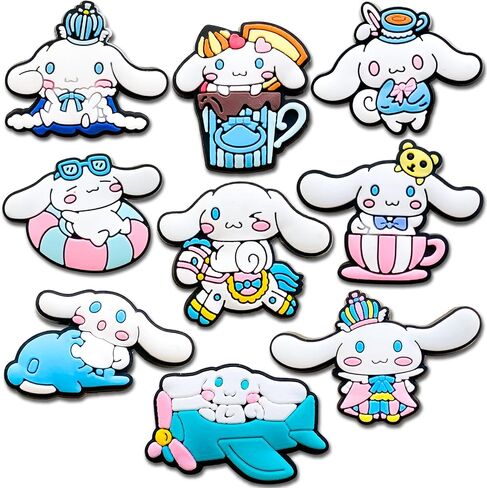 9Pcs Cartoon Shoe Decoration Charms for Clog Sandals, Cute Shoe Accessories Charms for box (White) in Saudi Arabia