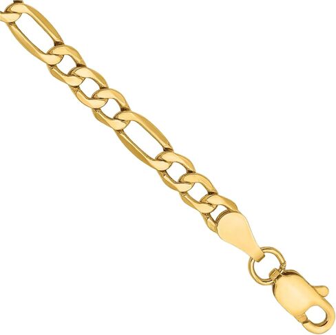 IceCarats 14K Yellow Gold 3.5mm Figaro Chain Link Bracelet, Polished in Saudi Arabia