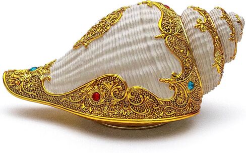 JARLL Luxury Golden Conch Music Box, Exquisite Rotating Sculpture for Home Décor, Weddings, Anniversaries, Meditation Spaces, Meaningful Gifts, Plays 'Memory' Tune in Saudi Arabia