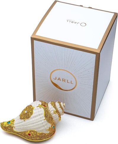 JARLL Luxury Golden Conch Music Box, Exquisite Rotating Sculpture for Home Décor, Weddings, Anniversaries, Meditation Spaces, Meaningful Gifts, Plays 'Memory' Tune in Saudi Arabia